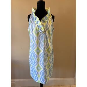 Gretchen Scott Kitt Ikat Ruffle Neck Dress
